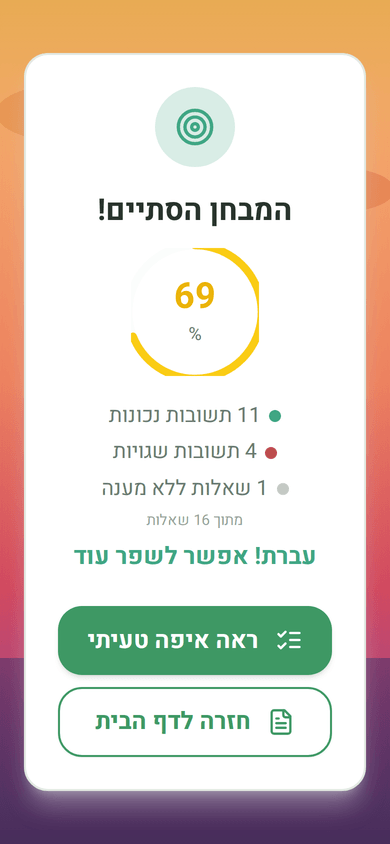 מסך התוצאות: איפה טעיתם ומה לחזק